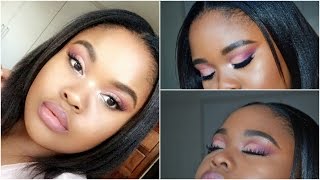 Pinky Purple Half Cut Crease Makeup Tutorial ♡ Nicole Khumalo ♡ South African Youtuber