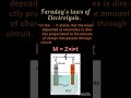 Faraday S Laws Of Electrolysis Chemistry Concept Class 12th Ncert Jee Neet Ytshorts Shortsvideos 