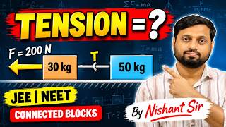 Tension in String | 30kg & 50kg Blocks | 200N Force | JEE NEET Physics