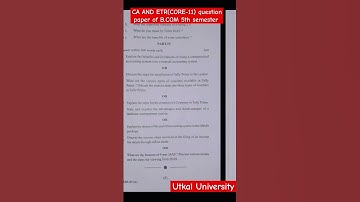 Question paper of Computerized Accounting And E-filing Tax Return(Core-11)of 5th semester,2022#viral