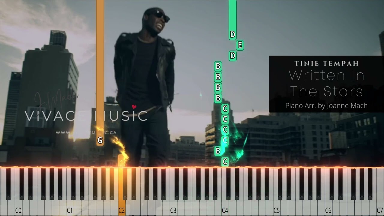 Written In The Stars - TINIE TEMPAH | Piano Cover by - Vivace Music | Easy Piano Tutorial