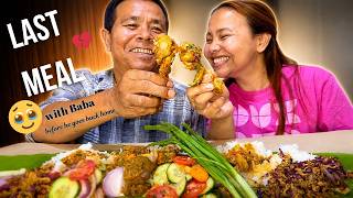 CHICKEN MUKBANG WITH BABA ❤️ BEFORE HE GOES BACK HOME | SINGJU, SALAD | MANIPURI FOOD