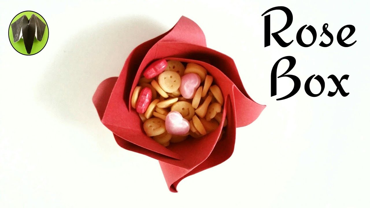 Rose Flower Box for Valentine's Day DIY Tutorial from Paper Folds ️
