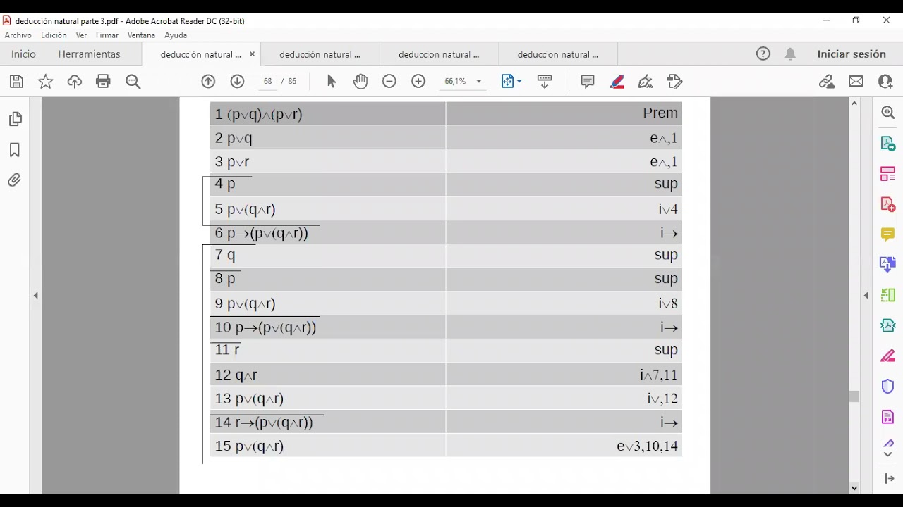 Lógica I. 1/11. Deducción natural. Segunda parte