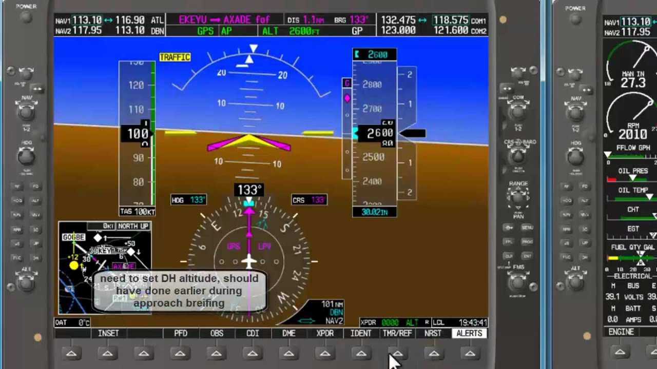 G1000 LPV Instrument Approach demonstration - YouTube