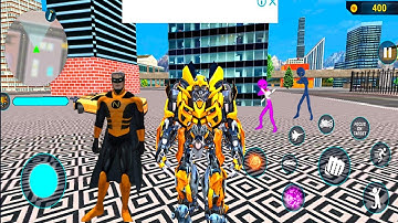 Bumblebee jet robot car transformation game Robot in City #3 - Android Gameplay
