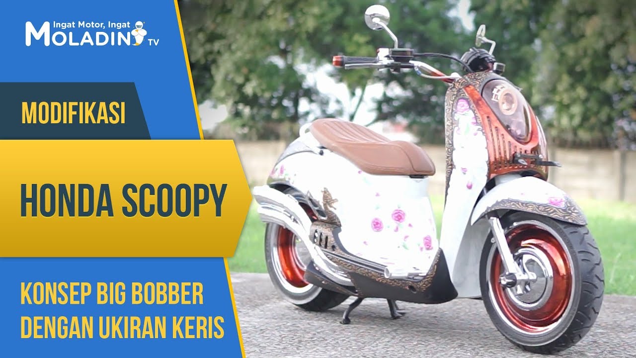 MODIFIKASI HONDA SCOOPY KONSEP BIG BOBBER UKIRAN KERIS YouTube