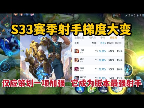 S33赛季射手梯度大变，仅应策划一项加强，它成为版本最强射手