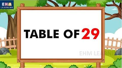 Table of 29 | Learn Multiplication - Table of twenty nine 29 x 1 = 29  | EHM Elearning