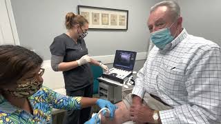 Ultrasound guided knee injection with Wharton's Jelly