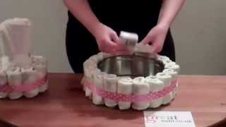 How to make a Nappy Cake - two minute tutorial with printable instruction sheet!
