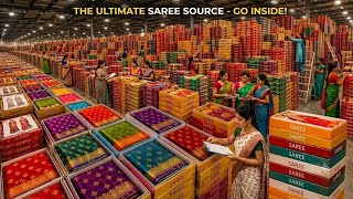 PRICES from ₹60 to ₹500 😱 Surat Saree Market | Surat Wholesale Saree Market | Banarasi Saree Whol...