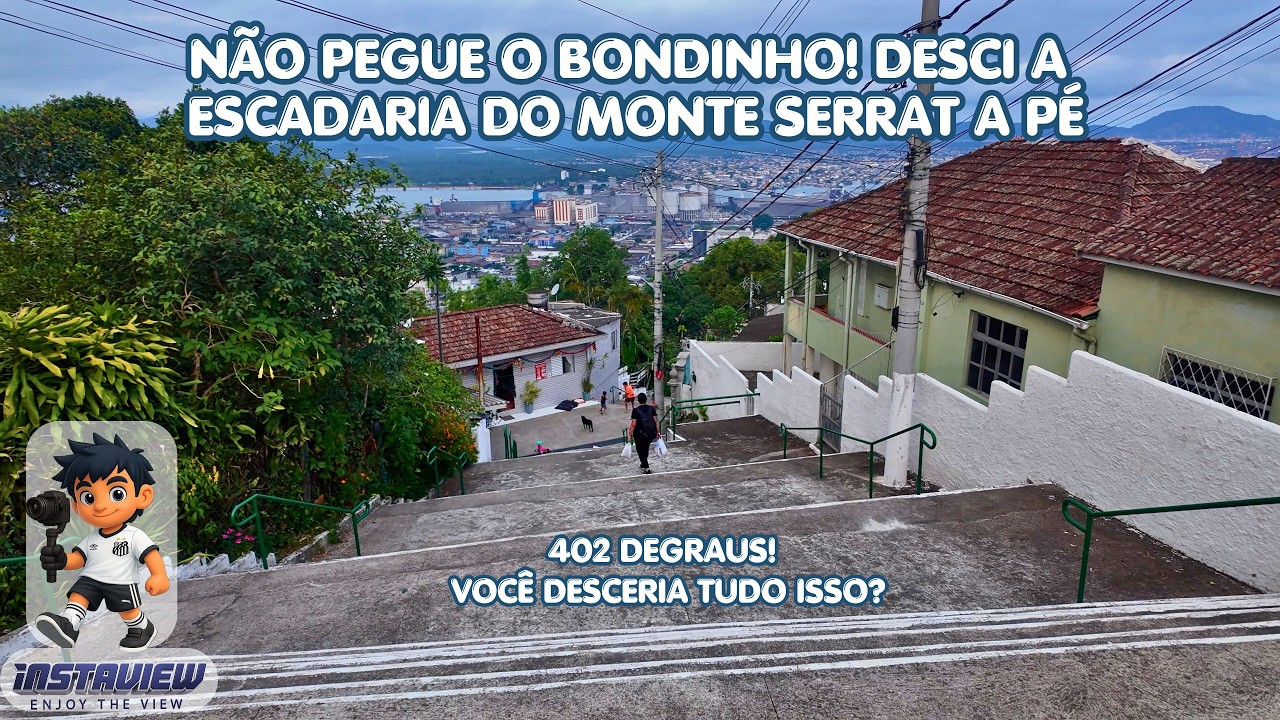 Pule o bondinho! 👣 Descendo a Escadaria do Monte Serrat (Santos, Brasil)