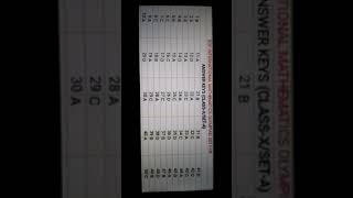 IMO 2017-18(SET-A) ANSWER KEYS