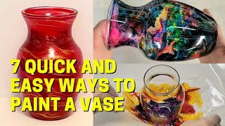 7 quick, easy, and gorgeous ways to paint a vase with fluid art