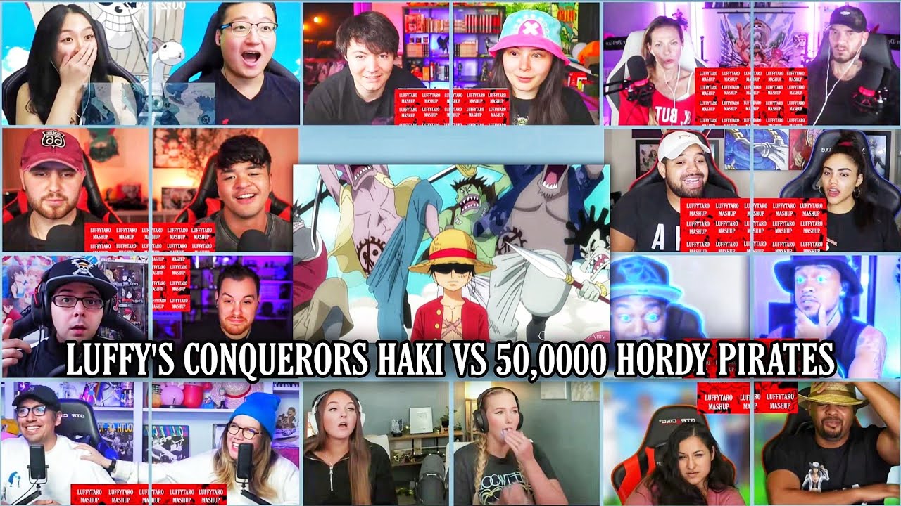 Luffy's Haki vs 50,000 Hordy Pirates Reaction Mashup | One Piece Episode 554