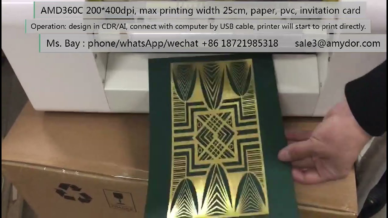 AMD360C digital foil printer machine for paper, wedding card, invitation card, PVC Amydor