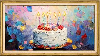 Colorful Birthday Cake Painting – 2 Hour Art Screensaver for TV | Relaxing TV Frame Art screenshot 5