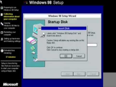 Installing dual boot Windows98 and WindowsXP