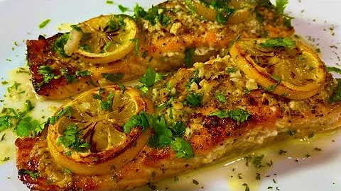 BEST Baked Lemon Garlic Salmon | The Mediterranean Dish | Mediterranean Flavors