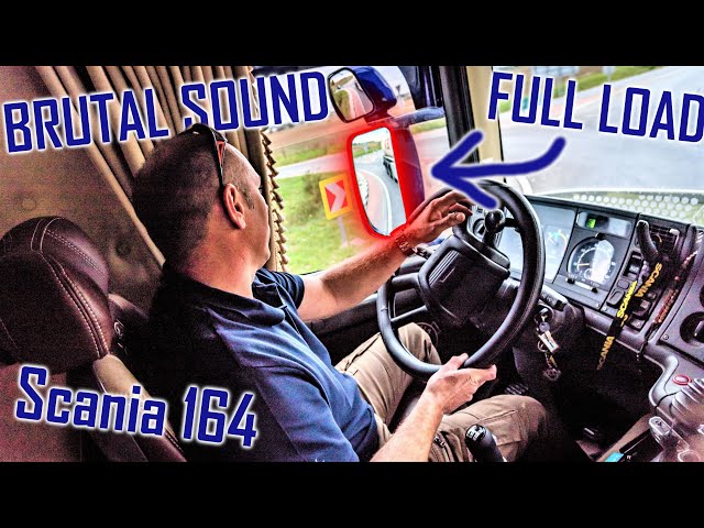 BRUTAL V8 SOUND: Scania 164 & 40 Tons // *8m Pipe* *580++HP* *Manual* class=