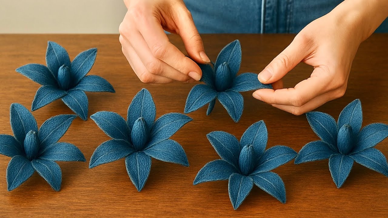 How to make eternal flowers from old pants, simple, stylish, long-lasting