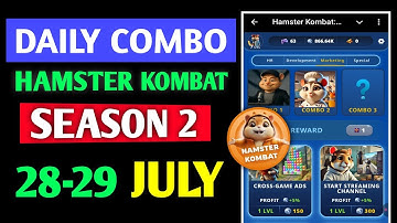 HAMSTER KOMBAT GAMEDEV DAILY COMBO | HAMSTER KOMBAT DAILY COMBO | 28-29 JULY HAMSTER DAILY COMBO