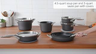 Calphalon 15 Piece Cookware Nonstick Premier Space Saving Pots And Pans Set