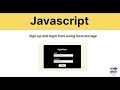 Login with Local Storage HTML, CSS, and JavaScript