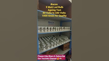 Racon 9watt Led bulb Life Ageing Test 1000 times Voltage⚡80V-440V | Contact 📞+91-9555259596 #Shorts