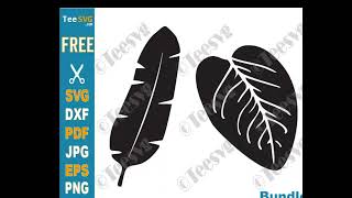 Black Leaf Silhouette CLIPART PNG JPG SVG Free Bundle - Dark Leaves Designs with Transparent