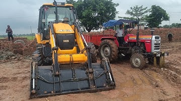 Jcb 4×4 3Tractors JCB 3DX Plus Loading Mud  In New Holland Swaraj John Deere Tractor | Jcb Video |
