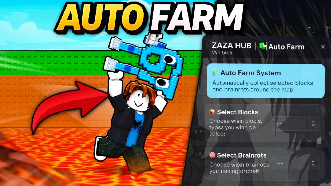 Save Brainrot from Lava  Script⭐  AUTO FARM LUCKY BLOCKS AND BRAINROTS AUTO COLLECT & MORE 🥷