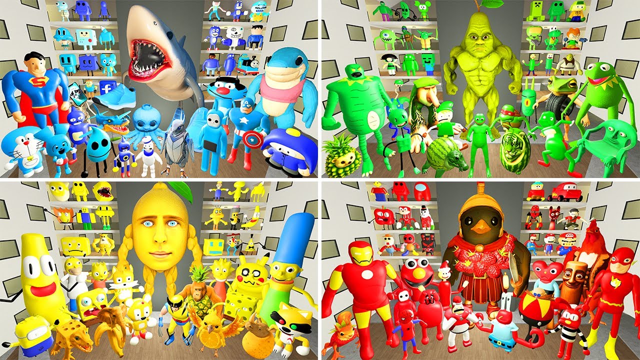 🏢 WHICH COLOR IS STRONGER? BRAINROT ANIMALS VS 3D SANIC SPARTAN KICKING | LIMINAL HOTEL Garry's Mod!