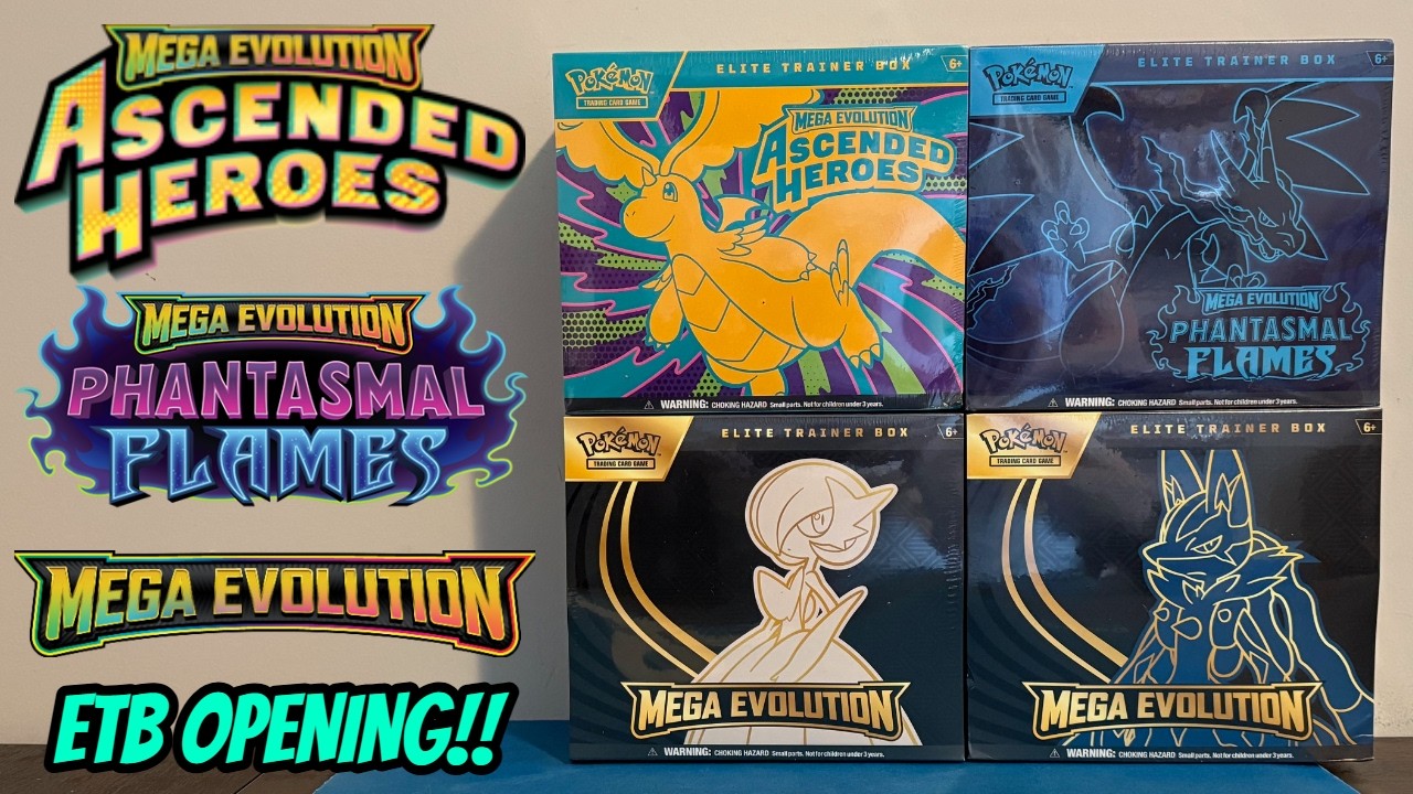 BOOM!!! Opening EVERY MEGA EVOLUTION ERA Elite Trainer Box released thus far! (pokemon card opening)