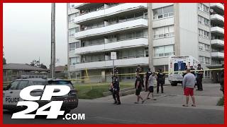 One dead after vehicle strikes pedestrian amid large fight in North York