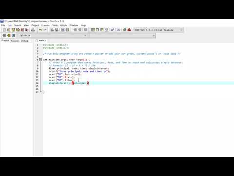 C program to take principal, rate, and time as input and calculate simple interest