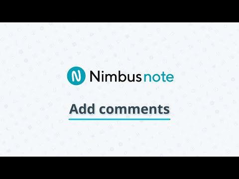 How to Add Comments to Your Pages in Nimbus Note