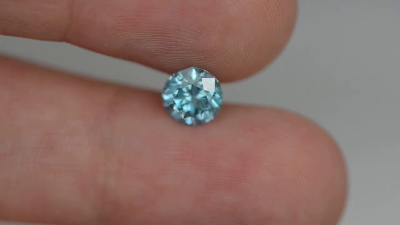 R-8695- Round Cut 1.38 Carat Fancy Vivid Blue Color SI2 Natural Loose Diamond