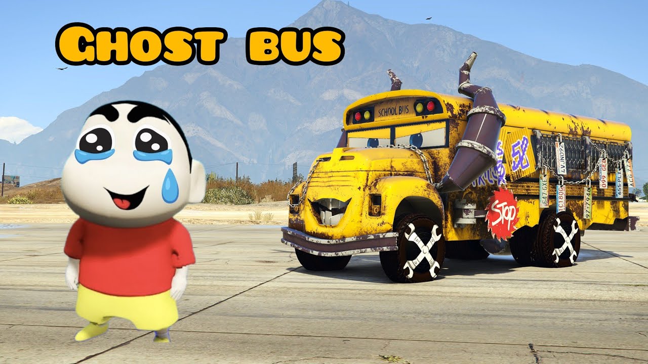 Ghost School Bus Chasing Shinchan Car#shorts #trending #gta - YouTube