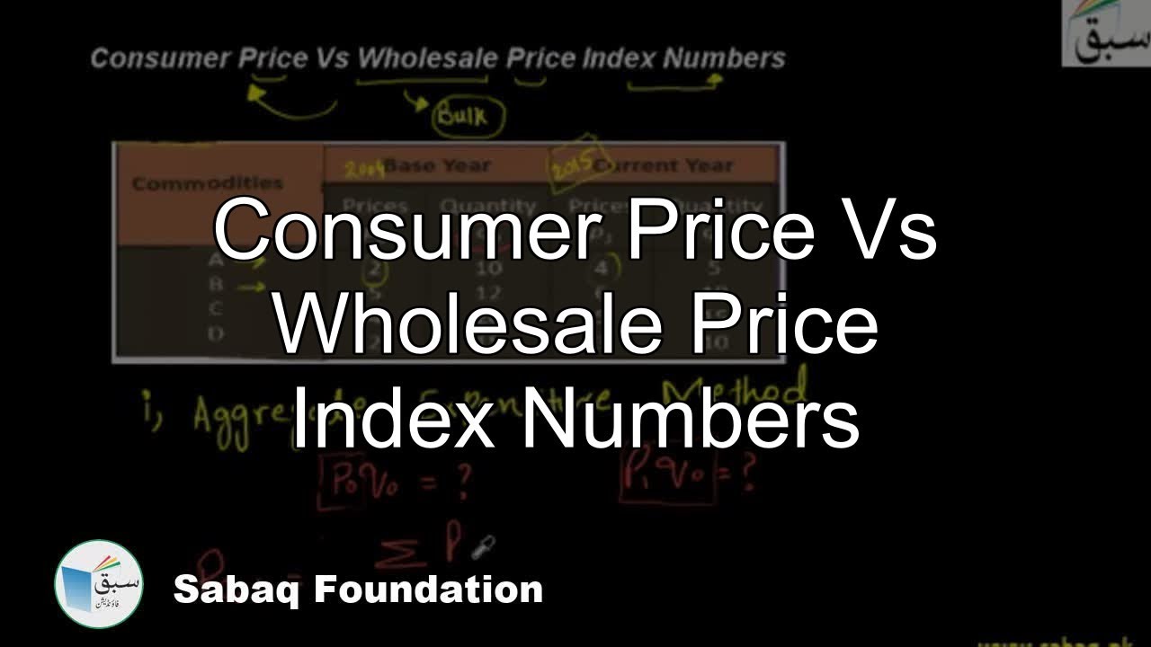 Consumer Price Vs Wholesale Price Index Numbers, Statistics Lecture