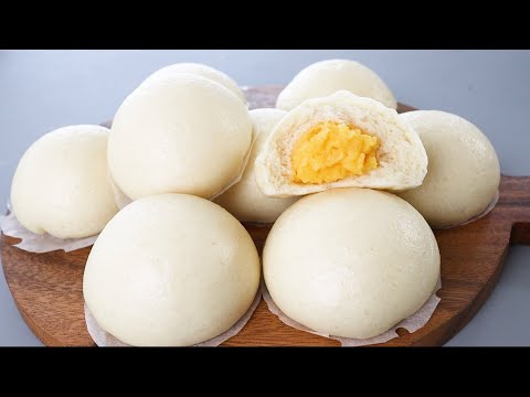 Extremely Fluffy and Soft! Once you know this recipe, you will be addicted! Creamy Custard Buns