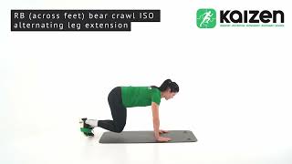 RB (across feet) bear crawl ISO alternating leg extension