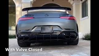 Mercedes Benz AMG GT63S 4-Door with donwpipes and DME tune cold start exhaust sound video GT63 Turbo