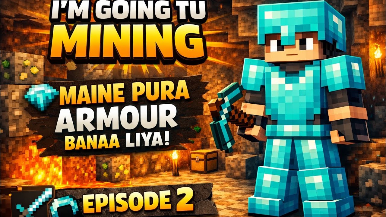 Minecraft Survival Episode 2 😱 | Full Diamond Armor Banaya 💎🔥 - YouTube