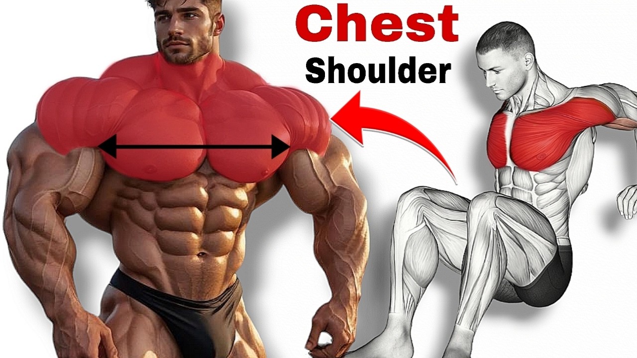 Most Effective CHEST And Shoulder Workout At HOME (NO EQUIPMENT ) - YouTube