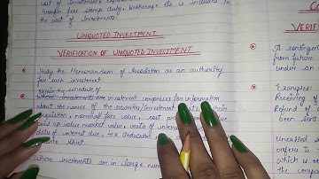 AUDITING-CHAPTER- 10 ( PART - 37 ) VERIFICATION AND VALUATION  OF UNQUOTED  INVESTMENT