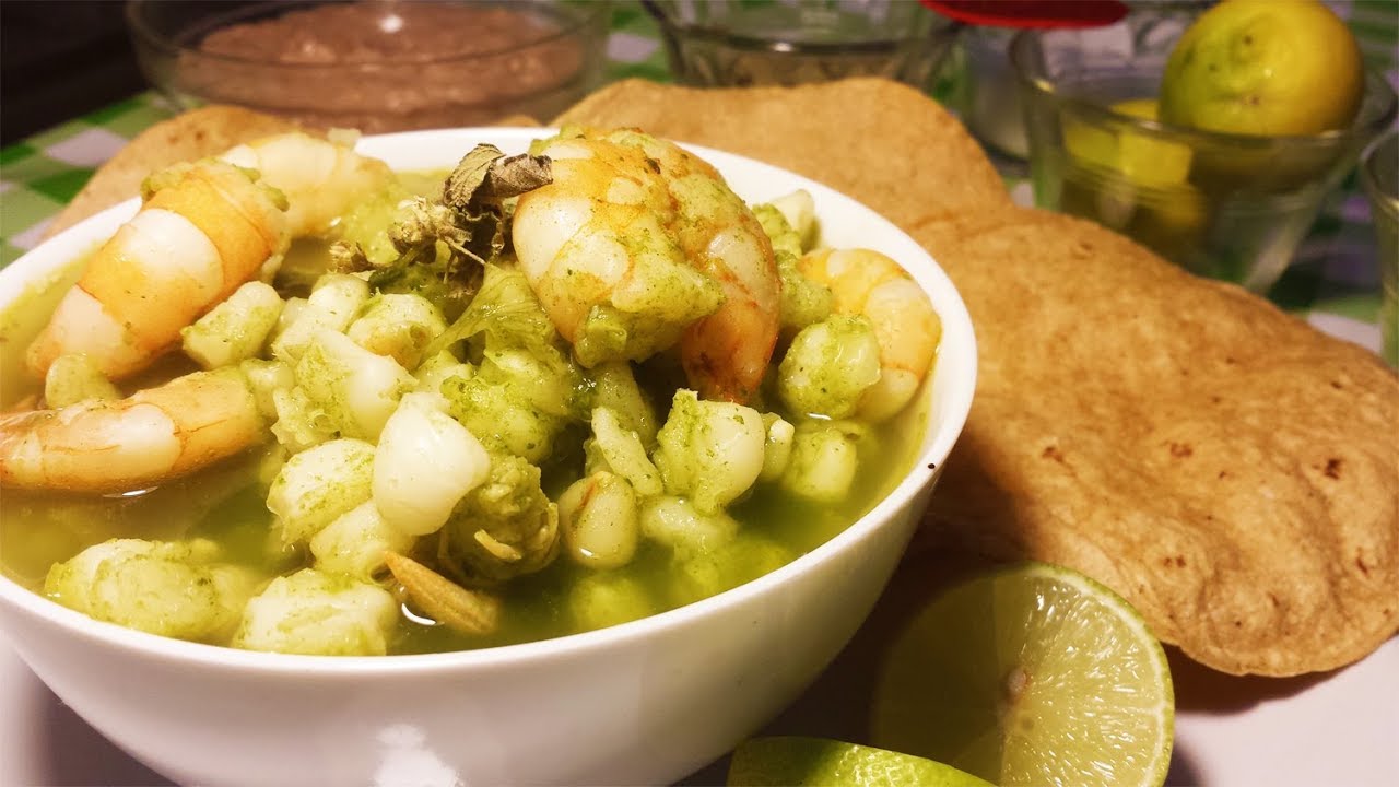 COCINAR POZOLE VERDE DE CAMARONES RICO Y SABROSO - YouTube