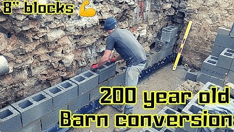 Bricklaying - Barn Conversion - Internal blockwork DONE #bricklaying #renovation #vlog
