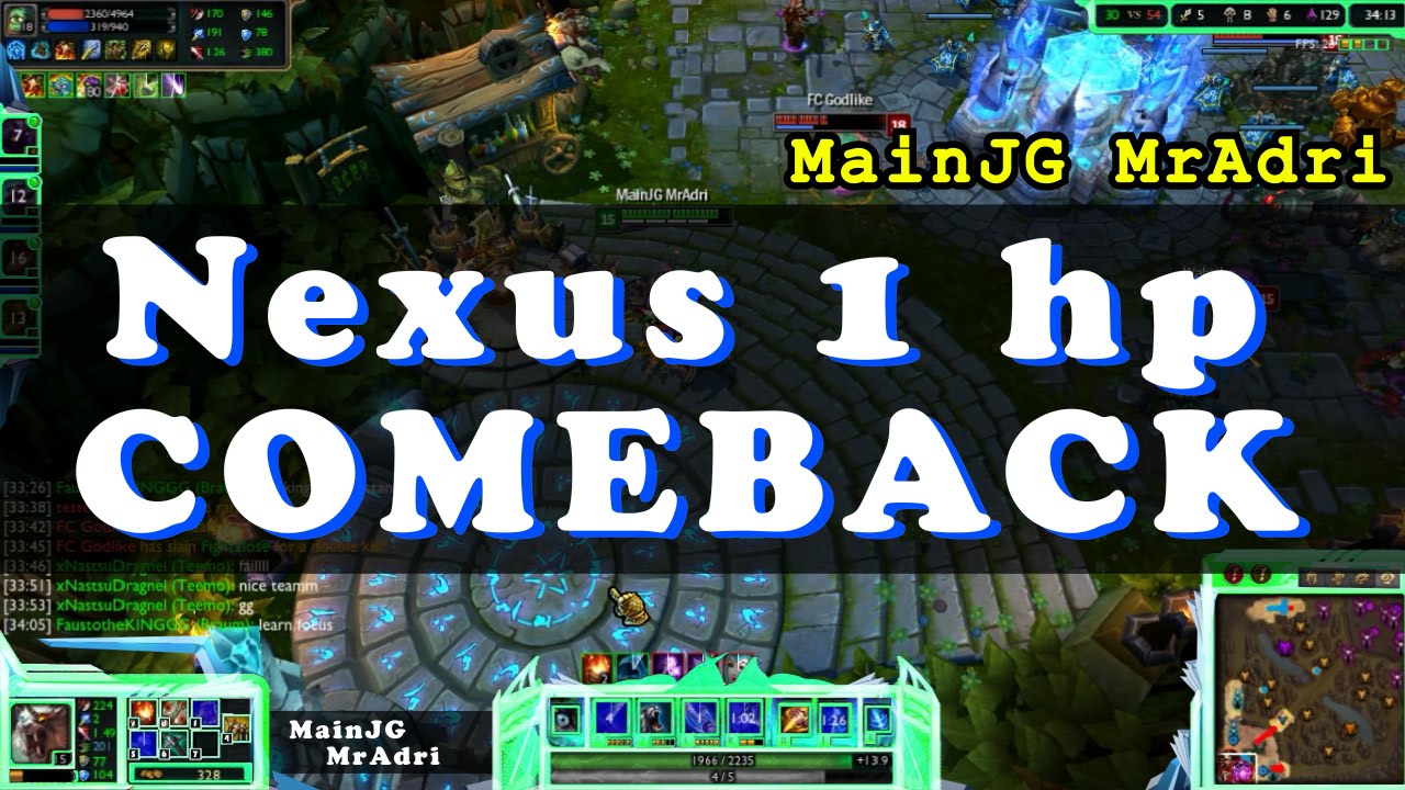 O‿o League OF Legends - What Happens if you Let Nexus 1 HP